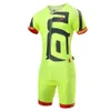 Fluo Yellow 2022 Summer Cycling Jersey Set Short Sleeve Bike Skinsuit Unisex Triathlon Invisible Zipper Tights Congry Cycling J254p