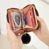 Plånböcker kvinnor mode liten blixtlås plånbok väv myntväska pu läder mini purses damer söt koreansk version kortpaket