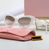 Sunglasses Fashion Miu Sunglasses for Women Designer Men Oval Frame Shades Sun Glasses Cat Eye Goggles Luxury Lunette Womens Desi