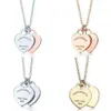 Collana classica in argento sterling 925 con ciondolo a doppio cuore gioielli moda femminile originale ritorno di alta qualità 210621 H122186z