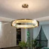 Ljuskrona Modern stil LED -ljuskrona för vardagsrum sovrum mat kök tak hänge lampa guld kristallglasupphängning ljus