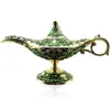 22 cm élégant Vintage métal sculpté Aladdin lampe éclairage thé huile Pot décoration chiffres économie Collection Arts artisanat cadeau 2110292669