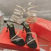 2023 crystal diamond snake luxury designer high heel 9.5cm RC Cleo Rene Caovilla women's