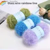 Yarn Colorful Glass Silk Golden Silk Thread Korean Dishwashing Towel Bright Silk Thread Hand Woven DIY Doll Bag Jewelry Material Yarn L231130