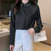 Women's Blouses Shirts 2023 Autumn Women's Shirts Satin Blouse for Women Long Sle Shirt Silk White Shirt OL Woman Solid Blouses Pullover Ladies TopsL231130