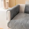 Chair Covers Solid Color Sofa Cover Jacquard Sectional Washable Couch Cushion Towel Non-slip Soft Plush Seat Protector Home Living Room Decor Q231130