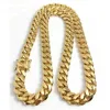 Gold Miami Cuban Link Kette Halskette Männer Hip Hop Edelstahl Schmuck Necklaces315o