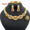 Bruiloft Sieraden Sets Vintage Dubai Goud Kleur Set 18k Plated Kettingen Oorbellen Ring Armband 4 stuks Voor Vrouwen Party 231130