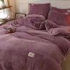 Bedding sets Winter Warm Duvet Cover Queen King Size Bed Coral Fleece Quilt Cover Flannel Blanket Velvet Comforter Case Bedding Bed Cover 231130