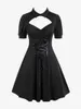 Plus storlek klänningar rosegal prom svart kvinnor sommar sexig mantel vintage hög midja utskärning snörning ruched festklänning vestidos 5xl