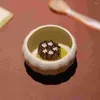 Bols 4 pièces plat en céramique petit oursin caviar sauce condiment créatif céramique assiettes de rangement servant vaisselle apéritif