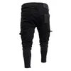 Мужские брюки, модные мужские облегающие городские прямые черные брюки, джинсовые повседневные брюки-карго для бега, S-3XL 231129