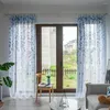 Curtain 2Pcs/Set Useful Leaves Pattern Sheer Wear-resistant Decorative Print Translucent