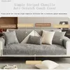 Cadeira cobre simples listrado chenille anti-risco capa de sofá all-inclusive conjunto universal minimalista capa de sofá pano toalha lavável almofada q231130