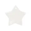 Entrega rápida Sublimación de 3 pulgadas En blanco Blanco Chirstmas Comprometido Adorno personalizado Corazón redondo Círculo Forma de estrella Cerámica Árbol de Navidad Decoración Etiqueta colgante