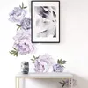 Wall Stickers Purple Peony Bedroom Flower Decals Removable Self-adhesive Sticker For Home Decoration