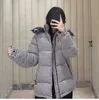 Women's Parkas Co Branded Lunmengjia Fujiwara Hiroshi Thousand Bird Grid Hooded Down for and Winter Thickened Bread Couple Coat 63pl