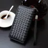 Kvällväska män ko läder plånbok man väva designer svart stor för kopplingspåse blixtlås kreditkortshållare 220728234L