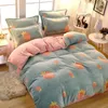 Bedding Sets JUSTCHIC 1PCS Cartoon Coral Fleece Duvet Cover King Size Winter Double-sided Thickened Velvet Quilt Home Decor