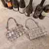 Borse da sera Pochette da sera in acrilico trasparente con diamanti Borse da donna di lusso firmate intrecciate a mano con strass in corda intrecciata Festa di nozze 231129