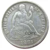 US Liberty Seated Dime 1881 P S Craft Argento placcato Copia monete fabbrica di produzione di stampi in metallo 3036