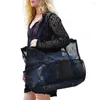 Evening Bags Women Bag Travel Makeup Case Breathable Mesh Beach Toys Tote Multiple Pockets Picnic Storage Pouch