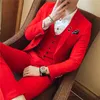 Herenpakken Men Party Suite 3 PCS 2023 (Jacket Vest Pants) Fashion Boutique Solid Color Male Formele zakelijke bruidegom trouwjurk