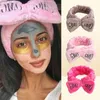 Lettera di moda OMG Candate per donne per ragazze Bow Head Bande Wash Face Turban Makeup Bande per capelli elastici Coral Flece Cap Accessori8203360