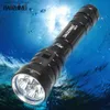 Torce 8000 lumen DX4S Torcia subacquea a LED IPX8 Impermeabile professionale Diver Light 4 * XM-L2 Lavoro subacqueo Lanterna Q231130