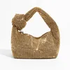 イブニングバッグは、女性のためのSノットシルバークリスタルトップバッグをハンドルします財布とハンドバッグ高級デザイナーハンドバッグトート231129
