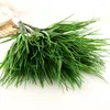 Dekorativa blommor 27 cm 7forks Green Artificial Plastic Grass Home Garden Decoration Diy Wedding Plants Wall Flower Arrangement Accessories