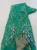 Tela Tela de encaje de lentejuelas africanas Bordado de alta calidad con cuentas Material de encaje de tul francés nigeriano para costura de vestidos de novia QF06 231129