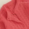 Cardigan Pudcoco Infant Baby Boy Girl الحياكة اللون الصلبة ذات الأكمام الطويلة الأزر