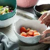 Kommen keuken Noordse kom keramische ramen rijstnoedel grote porseleinen salade fruitsoepsaus Japans tigelas servies