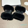 Dames klassieke schapenvachthandschoenen Designer leren touchscreen-handschoenen zachte warme vingerloze handschoenen
