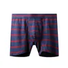 Poltas de moda moda boxers longos masculinos cueca algodão boxershorts de calcinha listrada esportiva masculina u convexo bolsa boxeador para menn