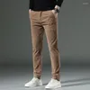 Men's Pants Thick Corduroy Casual 2023 Winter Style Business Fashion Stretch Regular Fit Trousers Male Brand Clothes A305