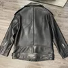 Women's Leather YOLOAgain 2023 Spring Autumn Oversized Black Real Jacket Women Moto Biker Jackets Ladies