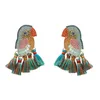 Dangle Earrings Sehuoran Beads Birds Fringe drop erring for Women Wedding Jewelryカラフルなクリスタル動物ペンダント自由hoho