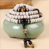 Strand SNQPNatural Hainan Xingyue Bodhi 108 Buddha Beads Bracelet High Density Smooth White January Dry Grinding Seed Accessories