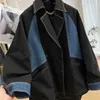 Trench da donna Chic Denim Cuciture Manica lunga Tendenza Cappotto da donna Abbigliamento coreano Giacca nera di grandi dimensioni Top 2023 Primavera Autunno