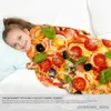 Blankets Swaddling Pizza Biscuit Shaped Blanket With Double-sided Fun Soft Flannel Blanket Food-theme Blankets For Bedding Sofa Carpet Multi Style R231130