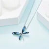 Necklace Cute Dragonfly Pendants Blue Austria Crystal Necklaces For Women Elegant Party Fine Jewelry HKD231130