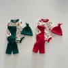 Conjuntos de roupas nascidos bebê roupa de natal outono inverno ano traje bebê menino e menina roupas dos desenhos animados imprimir criança pijama de natal 231129