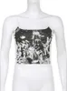 Kobiety z czołgów Seasons Streetwear Grunge graficzne drukowane paski Camis Tops Slim Chudy Vintage Letni Uprowadź najlepsza estetyka kobiet lat 90. ASVE85596