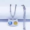 Anhänger Halsketten Kat Edelstahl Charm Damen/Herren Silber Farbe Augen Opal Schmuck Acero Inoxidable Joyeria NXS07