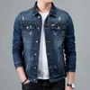 Herrjackor Men's Casual Cotton Denim Jacket Classic Style Fashion Slim Wash Vintage Blue Jeans Men's Brand Clothing 231129