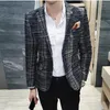 Mens Suits Blazers varış marka giyim bahar takım elbise ceket erkekler ekose moda ince erkek rahat elbise 231129