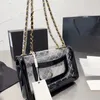 Moda nowe torebki luksusowe torba crossbody projektanci przezroczystą torbę elegancką torbę na ramię metalową torbę łańcuchową g2311306z-20