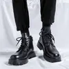 ブーツ高品質のストリートウェアファッションビジネスカジュアルな太いプラットフォームレザーウェディングローファーシューズラジュク韓国